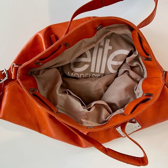 Elite Models Fashion Hobo Bag Orange - Picture 3 of 10